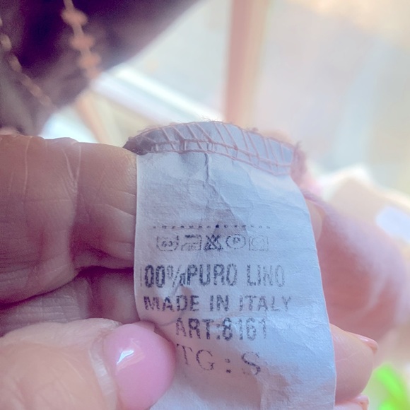 Luca Vanucci Linen Top Summer Mauve Ruffles Women’s Sz Small - Picture 9 of 9